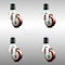 Service Caster 3 Inch 316SS Maroon Polyurethane Swivel 1-7/8 Inch Expanding Stem Caster Set SCC SCC-SS316EX20S314-PPUB-MRN-178-4 - alternate 1